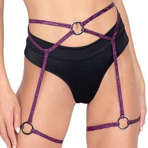 Iridescent Waist Belt with Attached Leg Garters